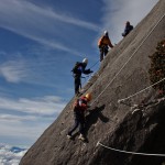 3 wires cable bridge on the World's Highest Via Ferrata 3 wires cable bridge on the World's Highest Via Ferrata
